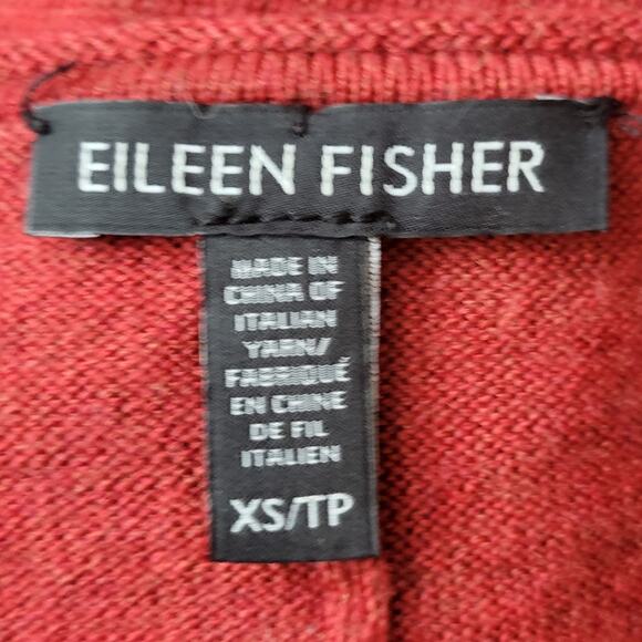 Eileen Fisher Sweater Tunic Merino Wool Scoop Neck Long Sleeve Red XS - Picture 4 of 7